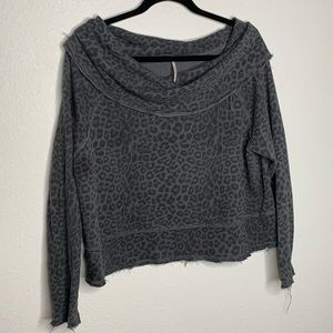 Free People Distressed Cowl Neck Sweater